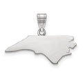 Sterling Silver/Rhodium-plated North Carolina State Pendant