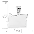 Sterling Silver/Rhodium-plated Oregon State Pendant