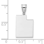 Sterling Silver/Rhodium-plated Utah State Pendant