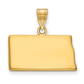 Sterling Silver/Gold-plated North Dakota State Pendant