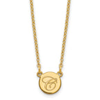 Sterling Silver/Gold-plated Small Circle with Script Initial Necklace