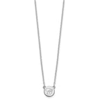 SS/Rhodium-plated Small Circle with Script Initial Necklace