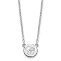 SS/Rhodium-plated Small Circle with Script Initial Necklace