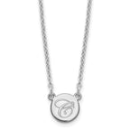 SS/Rhodium-plated Small Circle with Script Initial Necklace