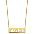 Sterling Silver/Gold-plated Roman Numeral Bar Necklace