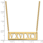 Sterling Silver/Gold-plated Roman Numeral Bar Necklace