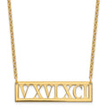 Sterling Silver/Gold-plated Roman Numeral Bar Necklace