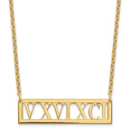 Sterling Silver/Gold-plated Roman Numeral Bar Necklace