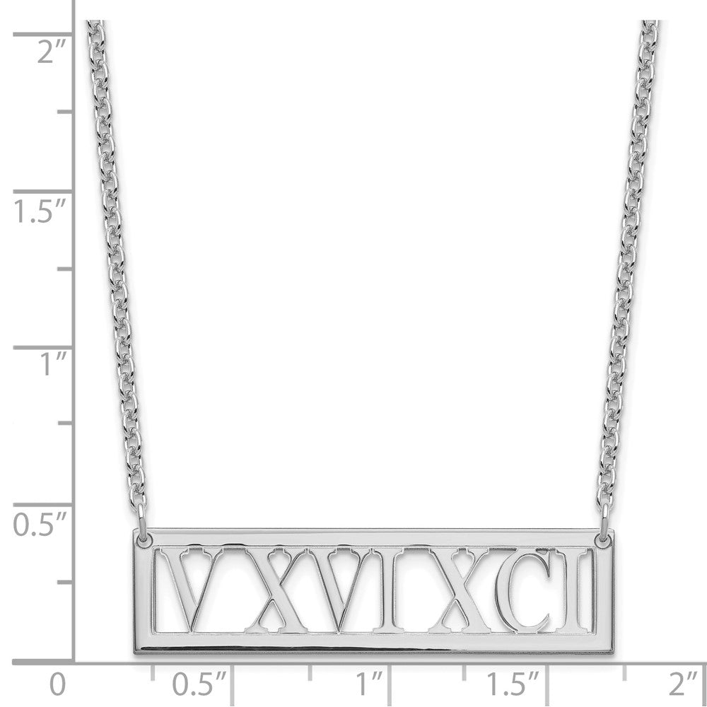 Sterling Silver/Rose-plated Roman Numeral Bar Necklace