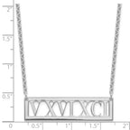 Sterling Silver/Rose-plated Roman Numeral Bar Necklace