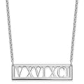 Sterling Silver/Rose-plated Roman Numeral Bar Necklace