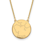Gold Plated Sterling Silver Sagittarius Constellation Disk Necklace