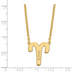 Gold Plated Sterling Silver Aries Zodiac Necklace