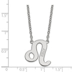 Sterling Silver Rhodium-plated Leo Zodiac Necklace