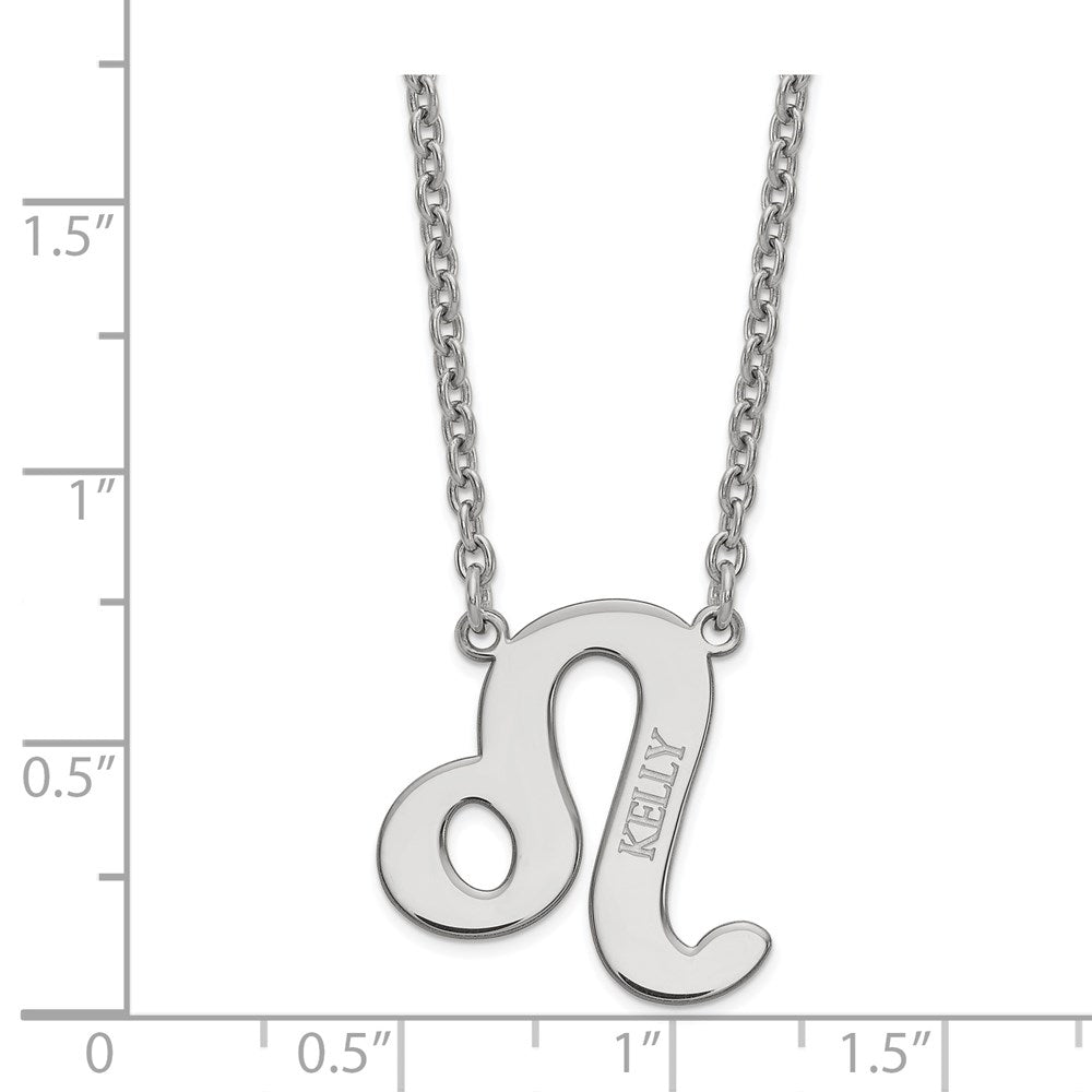Sterling Silver Rhodium-plated Leo Zodiac Necklace