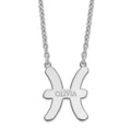 Sterling Silver Rhodium-plated Pisces Zodiac Necklace