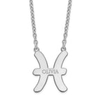 Sterling Silver Rhodium-plated Pisces Zodiac Necklace