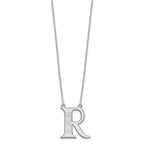 Sterling Silver/Rhodium-plated Initial and Date Necklace