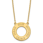Sterling Silver/Gold-plated Circle with 4 Name Necklace