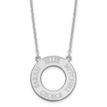Sterling Silver/Rhodium-plated Circle with 4 Name Necklace