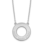 Sterling Silver/Rhodium-plated Circle with 3 Name Necklace