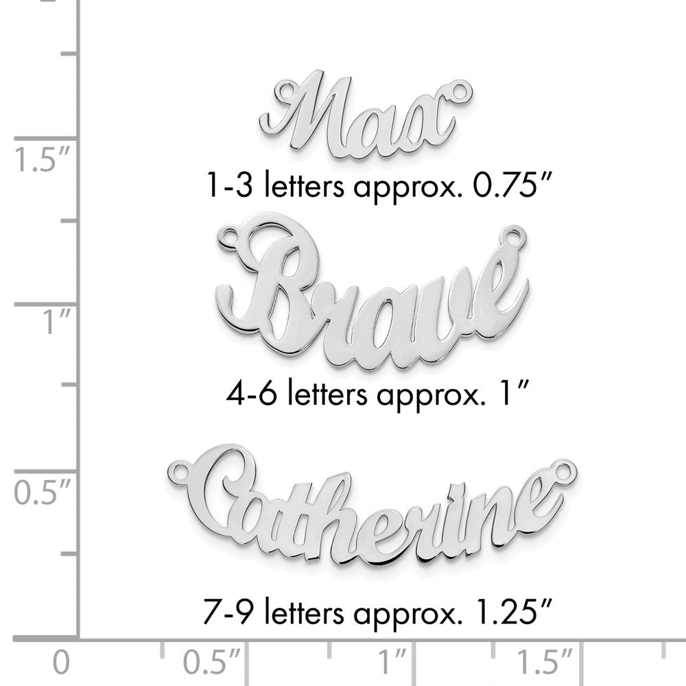 14k White Gold Curved Name Plate