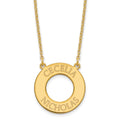Sterling Silver/Gold-plated Circle with 2 Name Necklace
