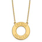Sterling Silver/Gold-plated Circle with 2 Name Necklace