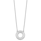Sterling Silver/Rhodium-plated Circle with 2 Name Necklace