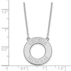 Sterling Silver/Rhodium-plated Circle with 2 Name Necklace