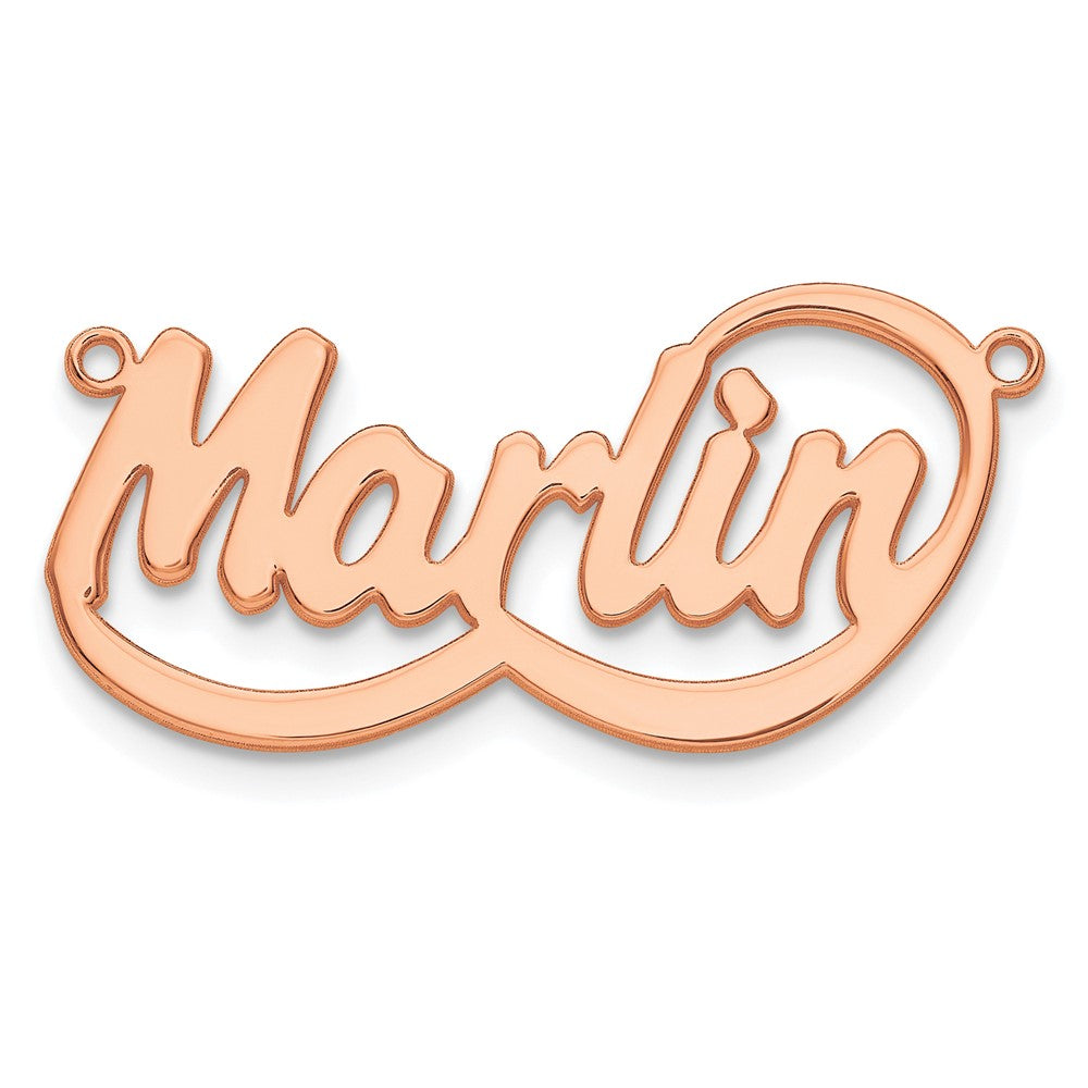 10k Rose Gold Swoop Name Plate