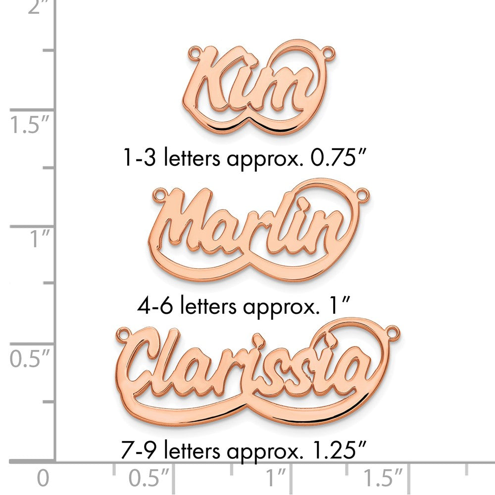 10k Rose Gold Swoop Name Plate