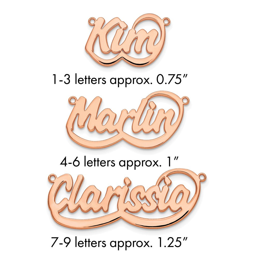 14k Rose Gold Swoop Name Plate
