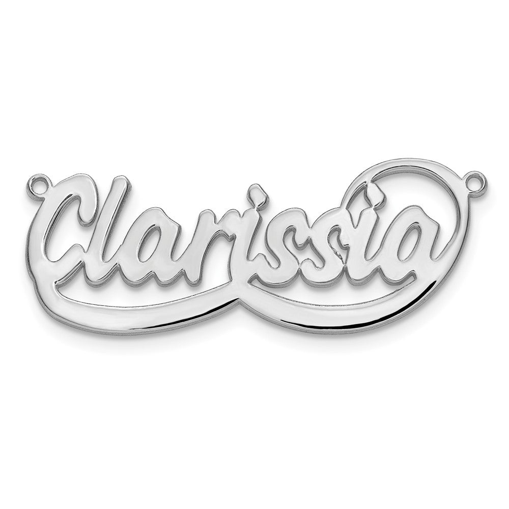 10k White Gold Swoop Name Plate