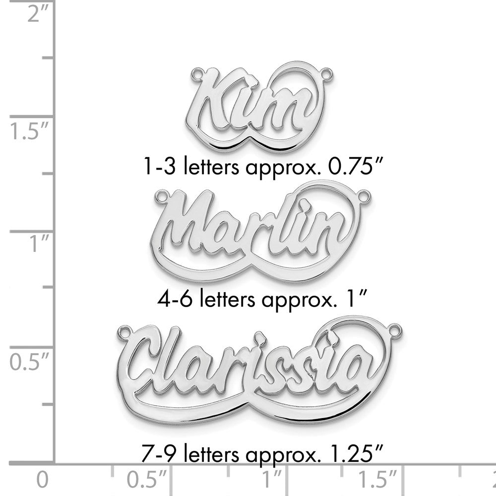 10k White Gold Swoop Name Plate