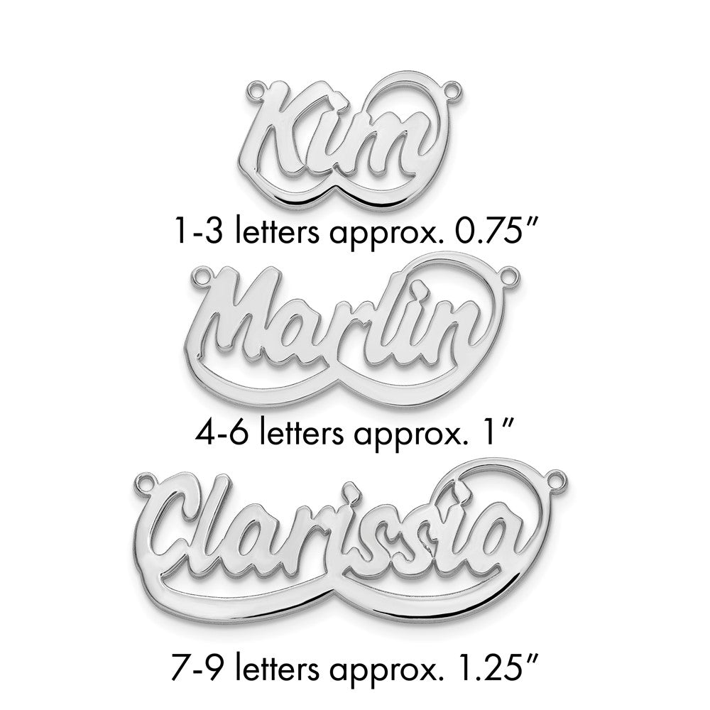 10k White Gold Swoop Name Plate