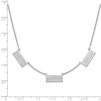 Sterling Silver Rhodium-plated Triple Horizontal Bar Necklace