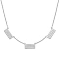 Sterling Silver Rhodium-plated Triple Horizontal Bar Necklace