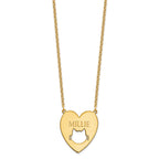 Sterling Silver/Gold-plated Heart with Cut Out Cat Face Necklace