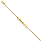Sterling Silver/Gold-plated Epoxy Letter Disc Bracelet