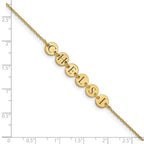 Sterling Silver/Gold-plated Epoxy Letter Disc Bracelet