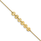Sterling Silver/Gold-plated Epoxy Letter Disc Bracelet