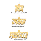 14k Yellow Gold Top Bar Name Plate