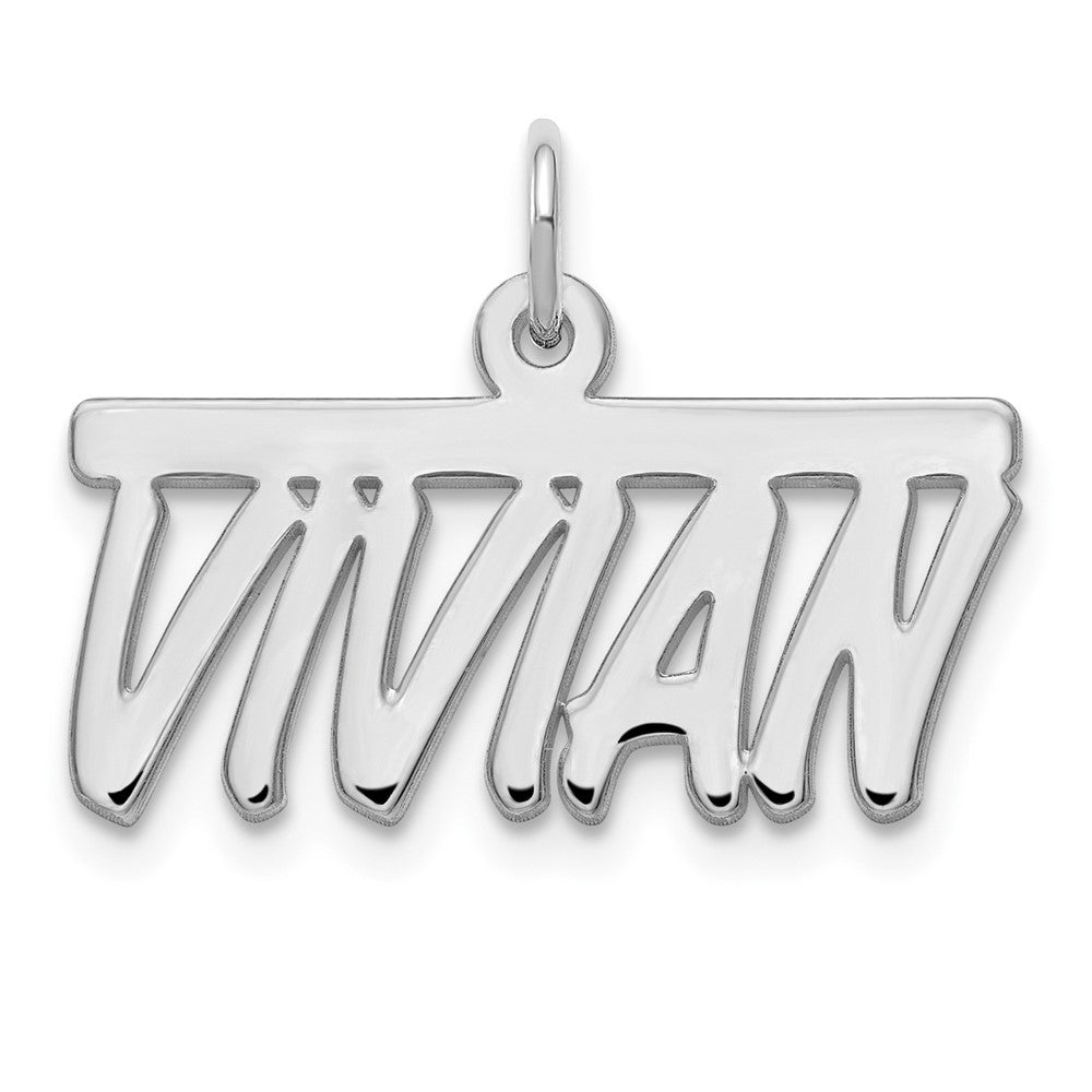 Sterling Silver/Rhodium-plated Top Bar Name Plate