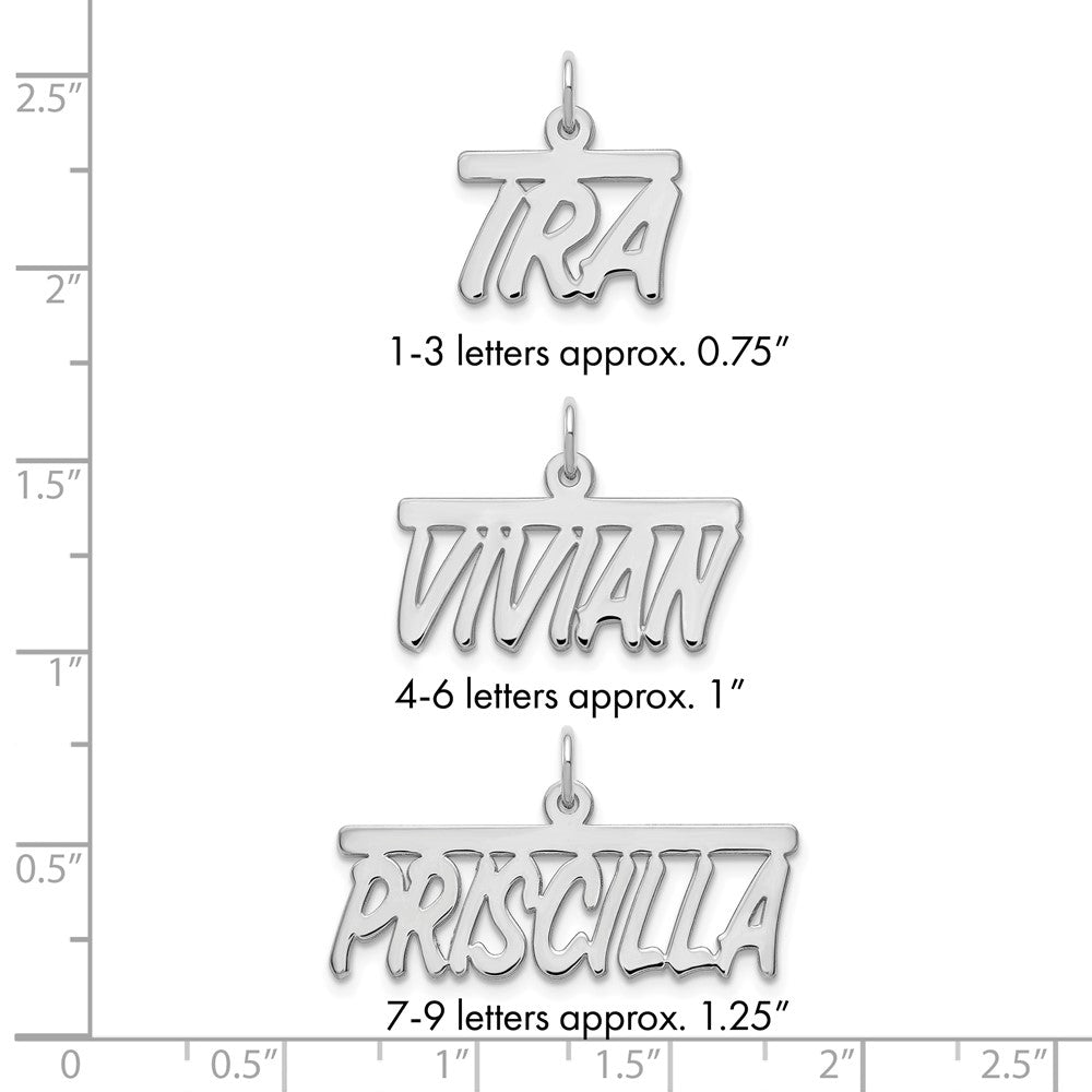 Sterling Silver/Rhodium-plated Top Bar Name Plate