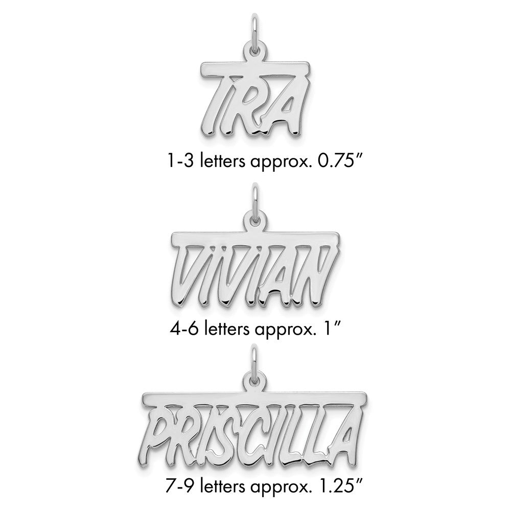 10k White Gold Top Bar Name Plate