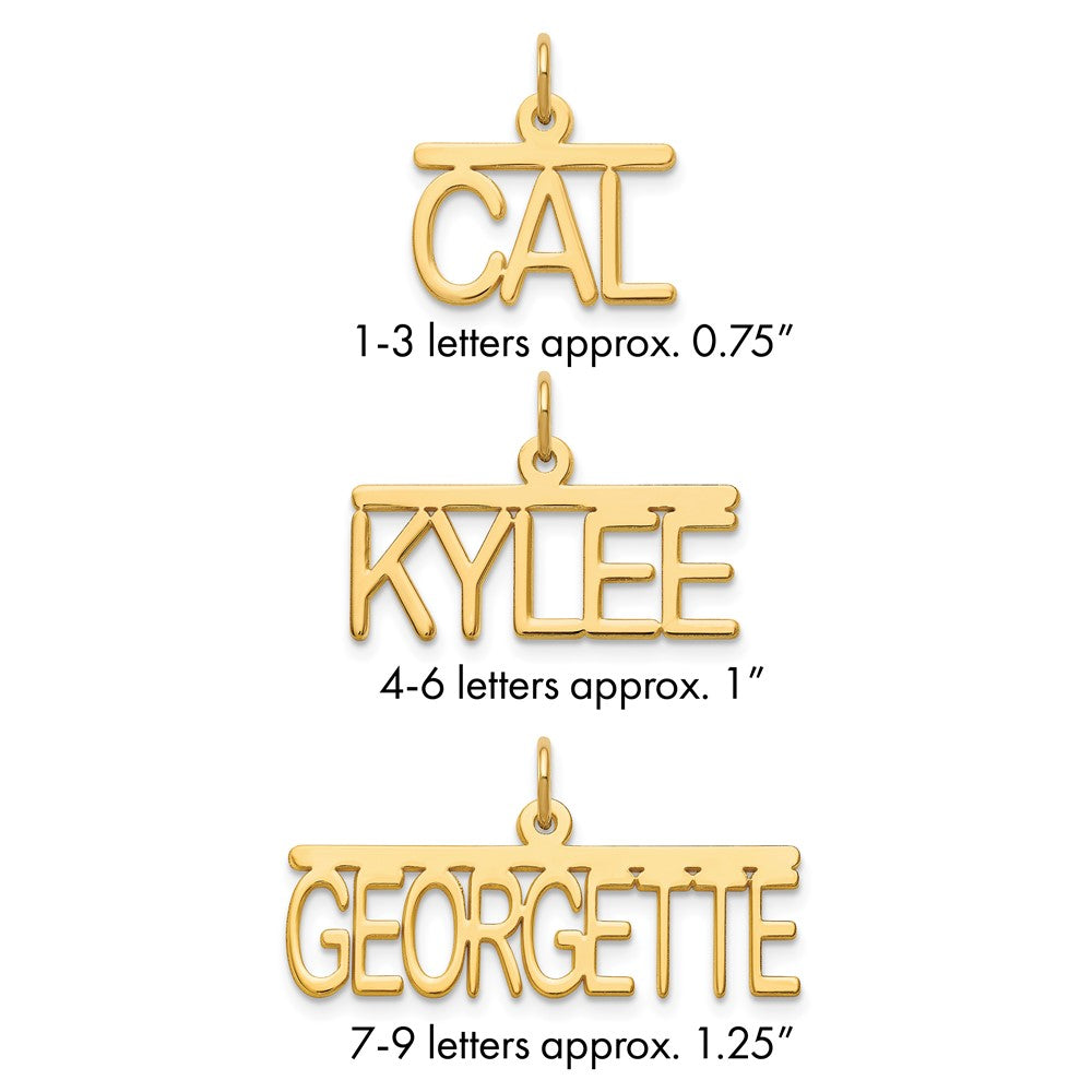 14k Yellow Gold Top Bar Name Plate