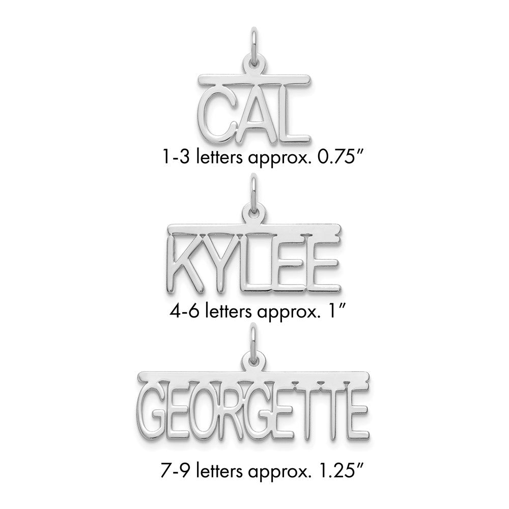 14k White Gold Top Bar Name Plate