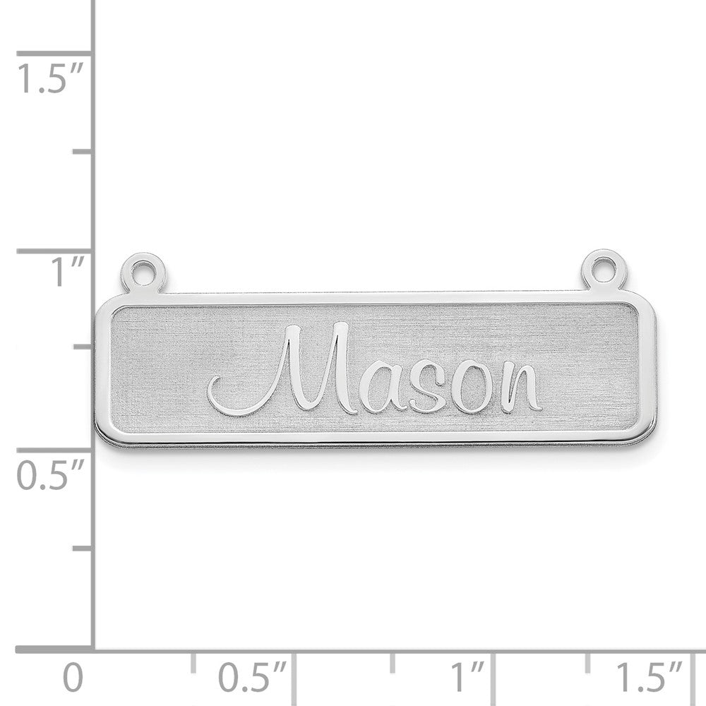 14k White Gold Satin Name Plate Bar