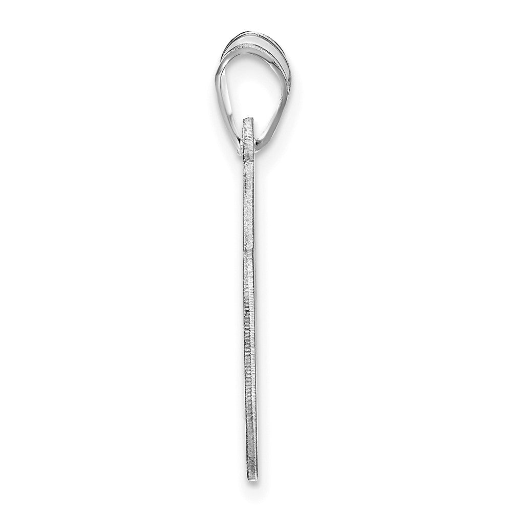 Sterling Silver/Rhodium-plated Curved Name Plate Pendant